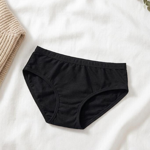 Crossover cotton bra Black color Panty Set